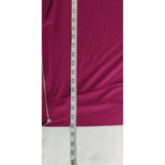 Chico's magenta crew neck pullover sweatshirt tunic side zippers Large 2 NWT - Picture 6 of 9
